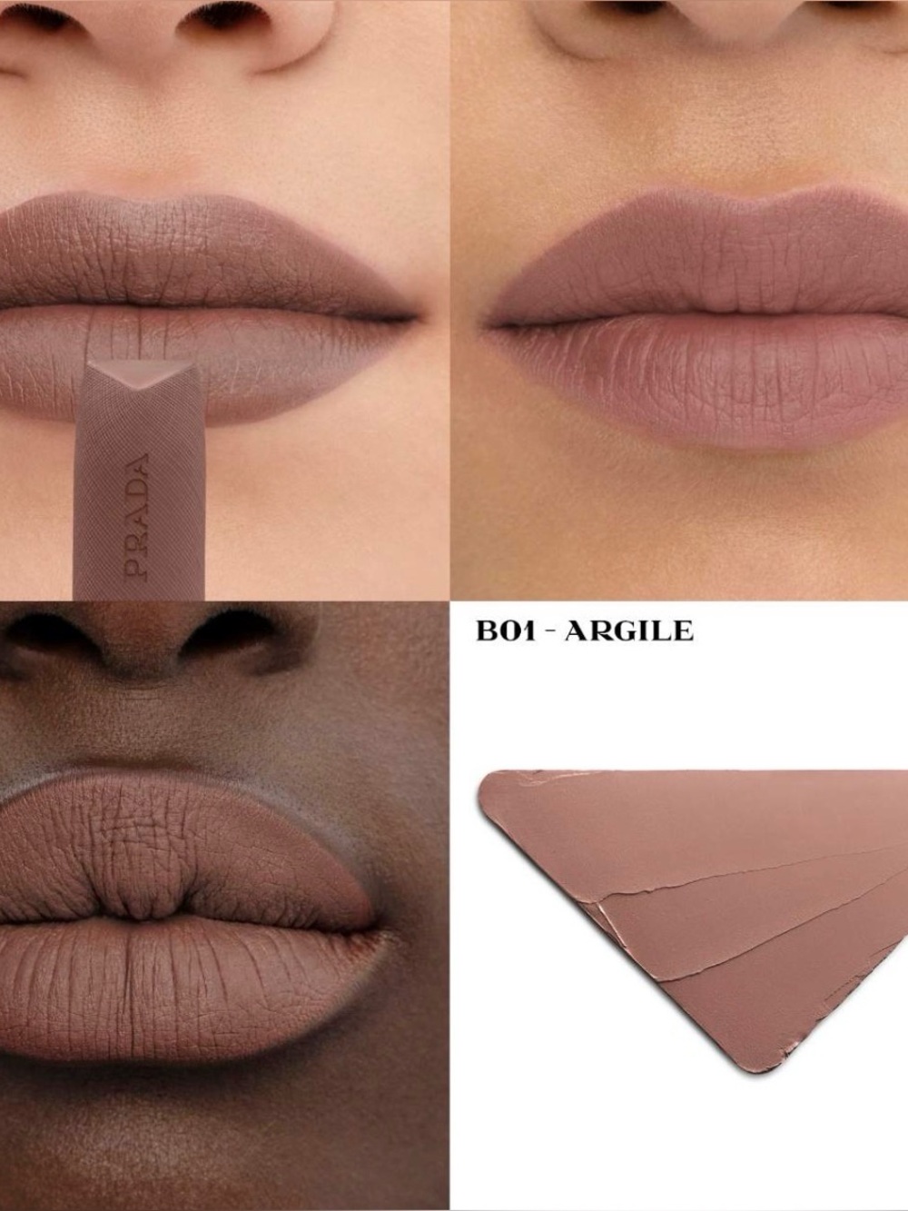 Prada Monochrome Hyper Matte Lipstick B01 Argile - New in box - Picture 8 of 8